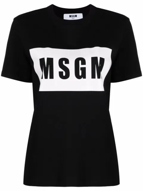 MSGM logo-print cotton T-shirt Black 2000MDM520200002