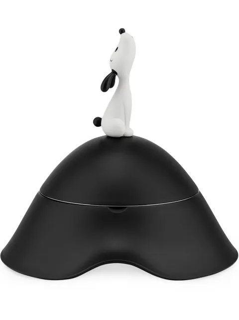 Alessi Lula lid-detail dog bowl Black AMMI19B