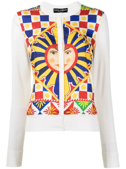 Dolce & Gabbana all-over print cardigan Red FX619TJASHY