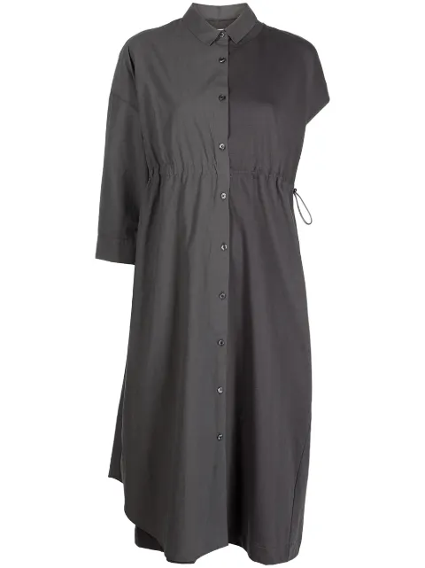 ROMEO HUNTE asymmetric-sleeve shirtdress Grey SS21U42