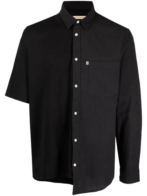 ROMEO HUNTE asymmetric button-down shirt Black SS21S20