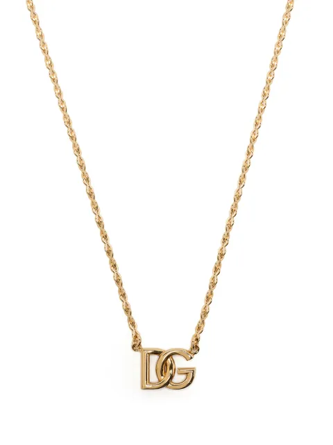Dolce & Gabbana DG logo-plaque chain-link necklace Gold WNN5Y2W1111