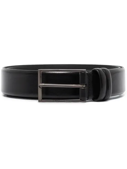BOSS Carmello vegetable-tanned leather belt with gunmetal hardware Black 50239979