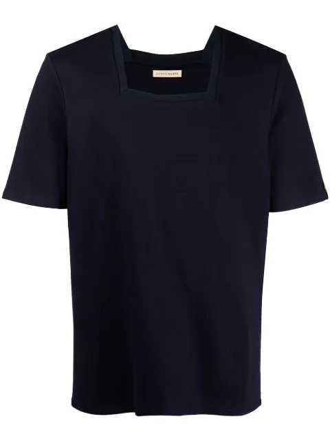 ROMEO HUNTE Terry square-neck T-shirt Blue SS21S34