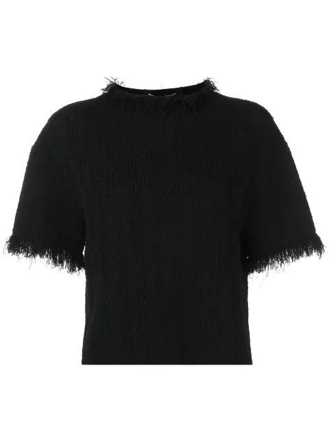 Proenza Schouler frayed-edge short-sleeve jumper Black R2217752KY239