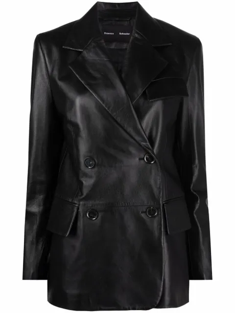 Proenza Schouler single-breasted leather blazer Black R2212000LR203