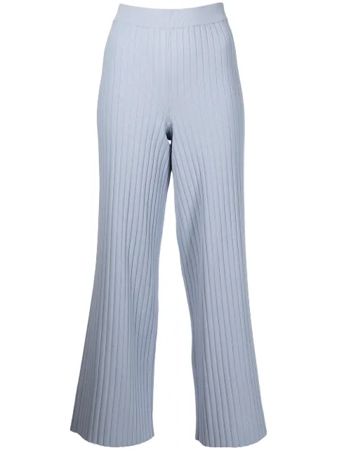 Proenza Schouler White Label lightweight rib knit trousers Blue WL2217738KY234