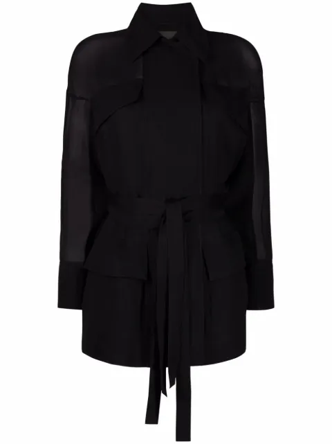 Ferragamo tie-fastening shirt jacket Black 746633