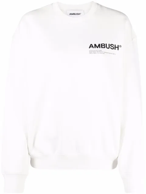 AMBUSH logo-print sweatshirt White BWBA005F21FLE001