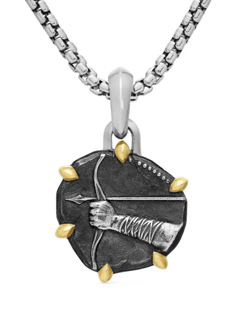 David Yurman 18kt yellow gold and sterling silver Sagittarius amulet (33mm) Silver D25690MS8