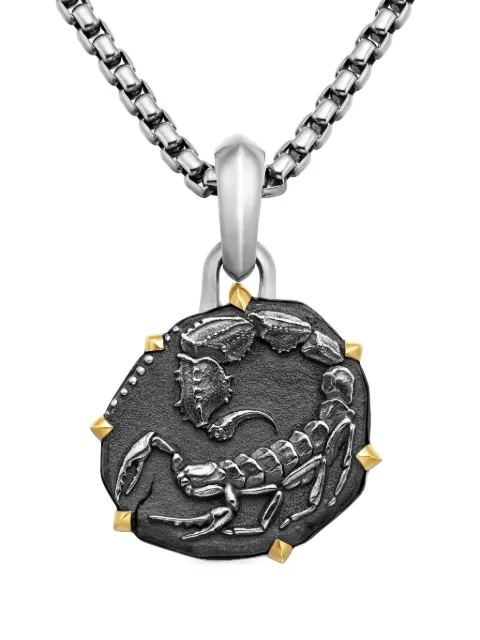 David Yurman 18kt yellow gold and sterling silver Scorpio amulet (33mm) Silver D25689MS8