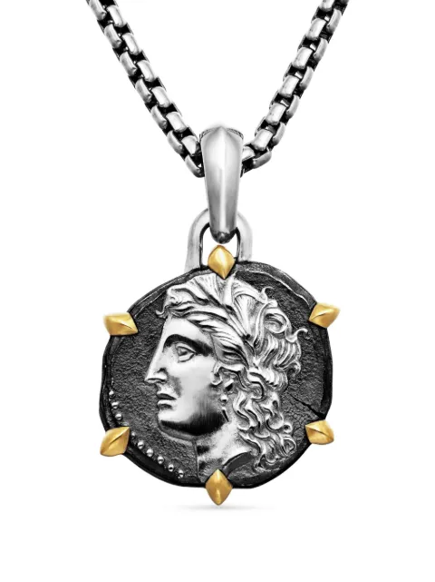 David Yurman 18kt yellow gold and sterling silver Virgo amulet (33mm) Silver D25687MS8