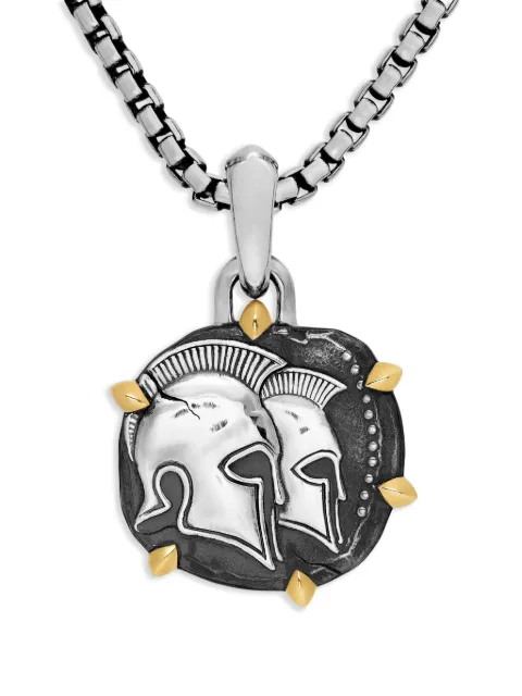 David Yurman 18kt yellow gold and sterling silver Gemini amulet (33mm) Silver D25684MS8