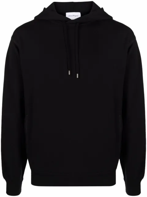 Ferragamo long-sleeved cotton hoodie Black 746761