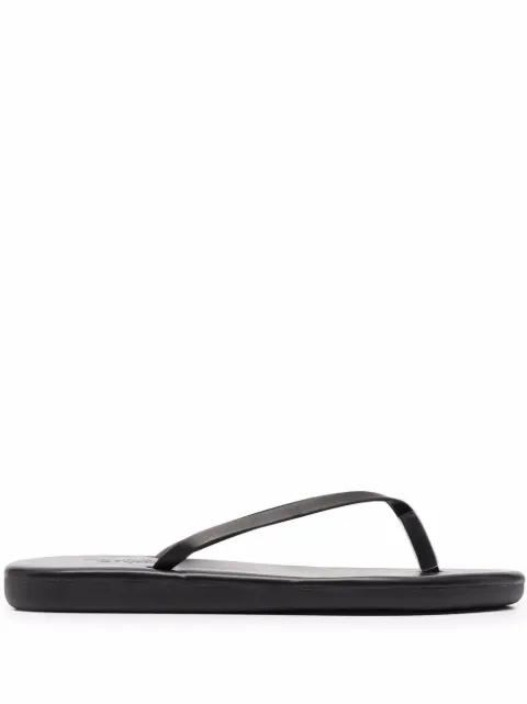 Ancient Greek Sandals Saionara leather flip flops Black SAIONARA