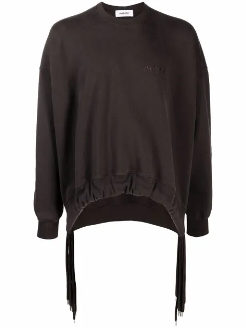AMBUSH multi-cord crew-neck sweatshirt Brown BWBA003F21FLE0016464