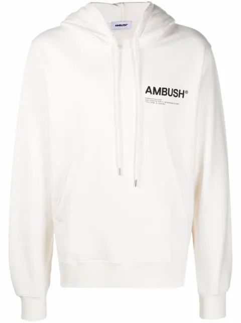 AMBUSH Workshop logo-print hoodie White BMBB012F21FLE0010309