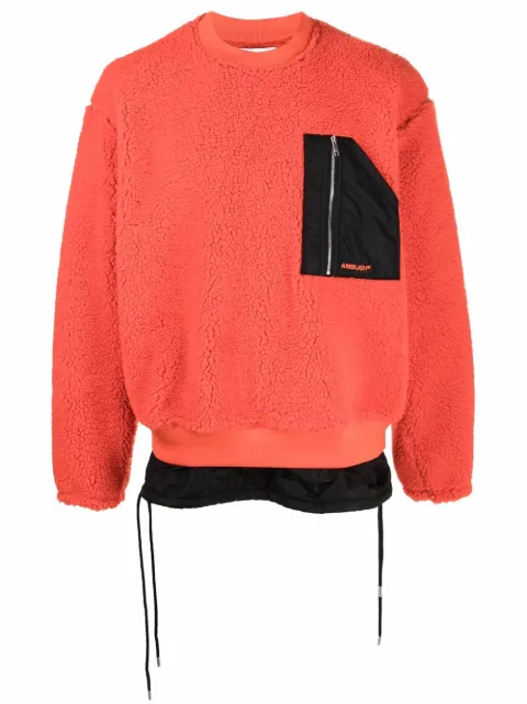 AMBUSH patch pocket logo jumper Orange BMEA013F21FAB0012222