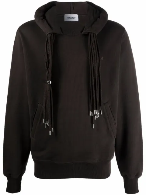 AMBUSH drawstring cotton hoodie Brown BMBB003F21FLE0016464