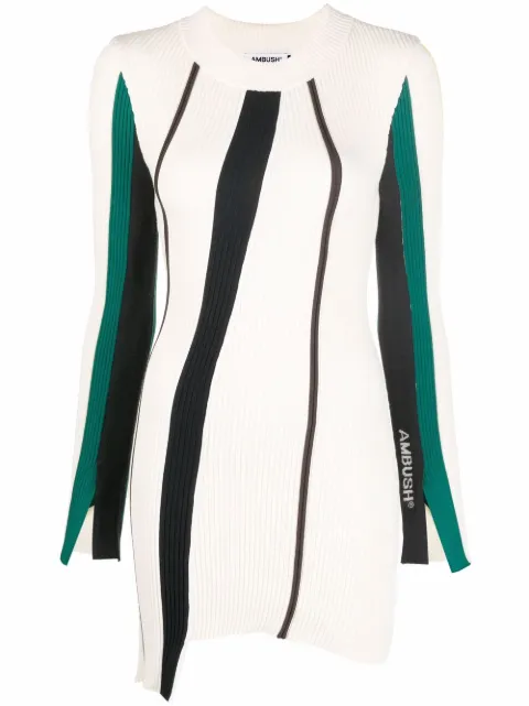 AMBUSH logo ribbed-knit jumper Neutrals BWHE009F21KNI0010400
