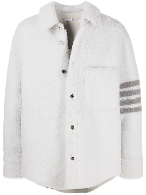 Thom Browne 4-Bar shearling jacket White MJO159X02821