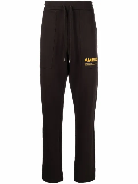 AMBUSH logo-print track pants Brown BMCH003F21FLE001