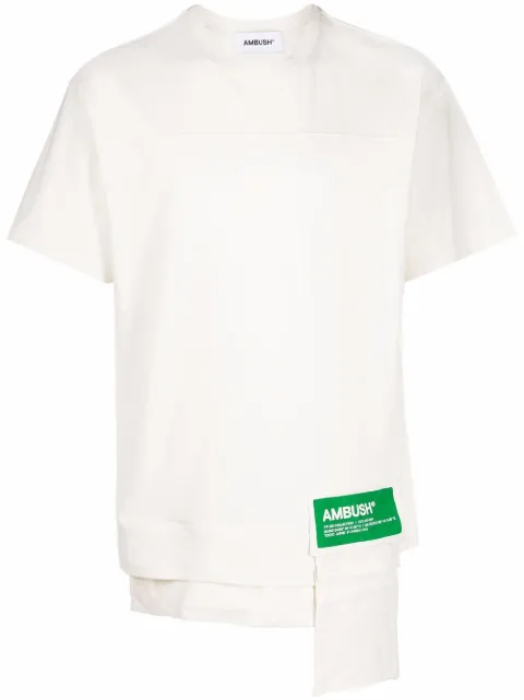 AMBUSH waist-pocket logo-patch T-shirt Neutrals BMAA004F21JER0010358