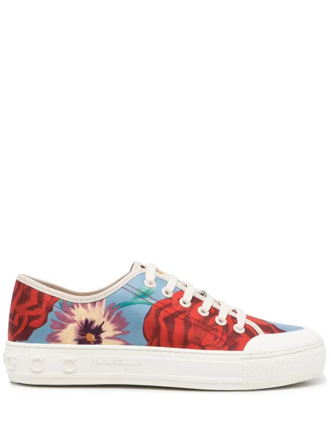 Ferragamo borg floral-print trainers Multicolour 747463