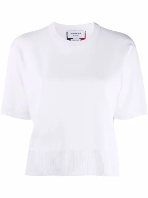 Thom Browne RWB intarsia-knit top White FKA362AY5501