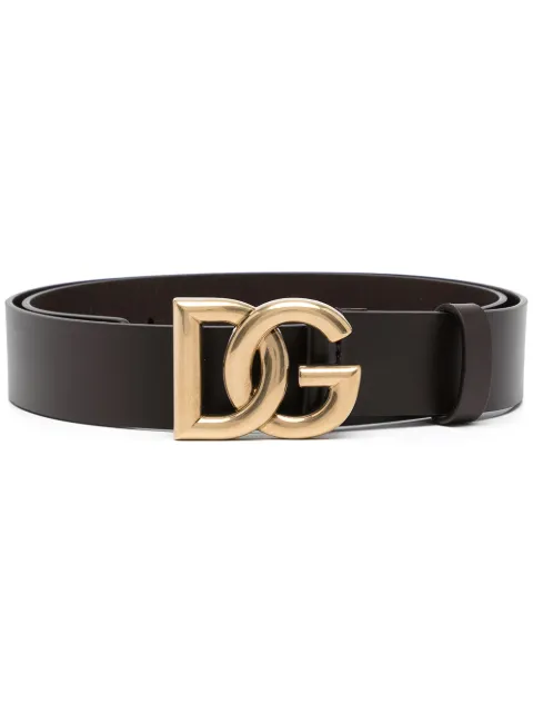 Dolce & Gabbana logo-buckle leather belt Brown BC4644AX622