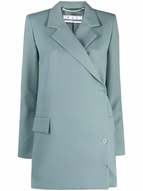 Off-White Cardbox wrap blazer Green OWEF079F21FAB0025500