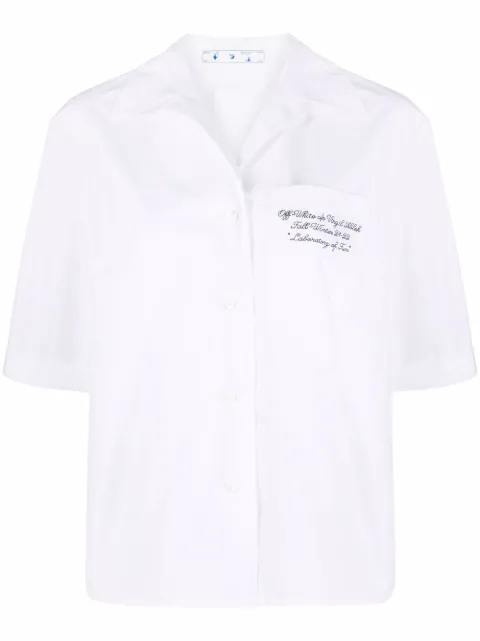 Off-White poplin bowling shirt White OWGA071F21FAB0050100