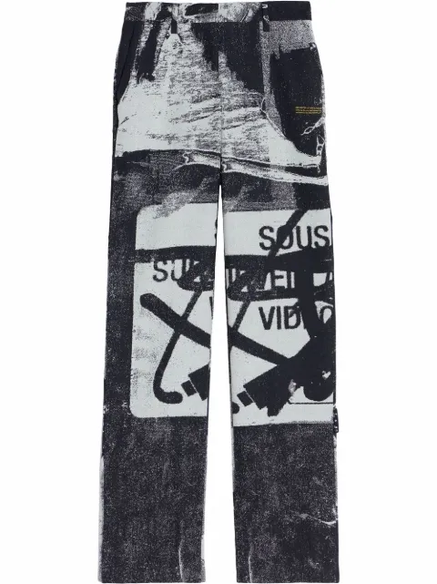 Off-White x Pablo Tomek double straight trousers Black OWCA140F21FAB0021001