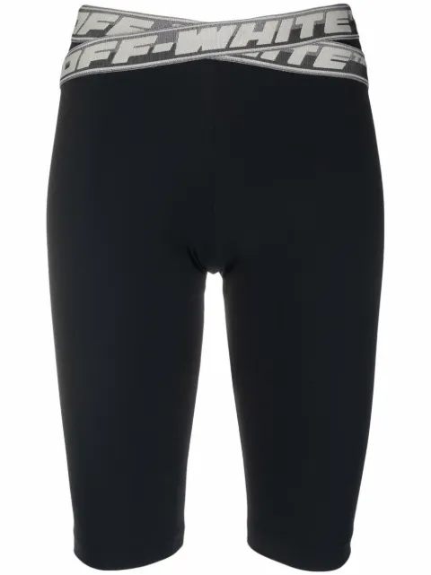 Off-White logo-print elasticated shorts Black OWVH020F21JER0011000