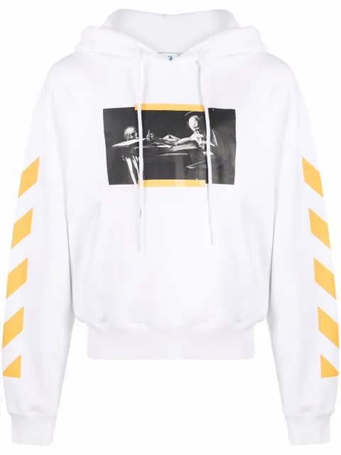 Off-White Caravaggio painting Diag-stripe hoodie White OMBB037F21FLE0110184