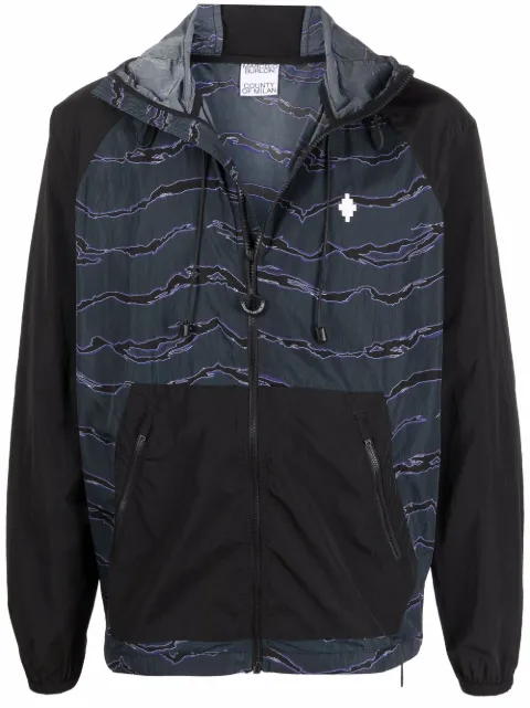 COUNTY OF MILAN all over camouflage windbreaker jacket Blue CMEB037F21FAB0024945