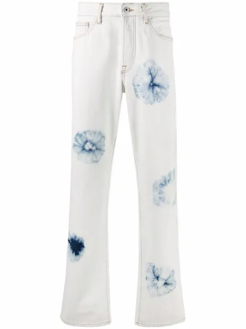 COUNTY OF MILAN tie-dye straight-leg jeans White CMYA027F21DEN0010149