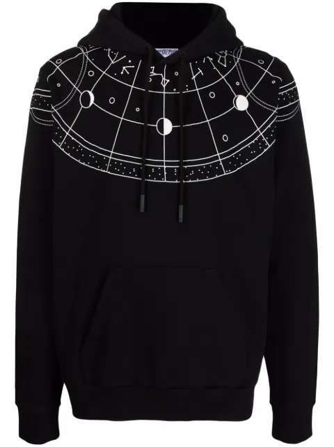 COUNTY OF MILAN Astral cotton hoodie Black CMBB007F21FLE0121001