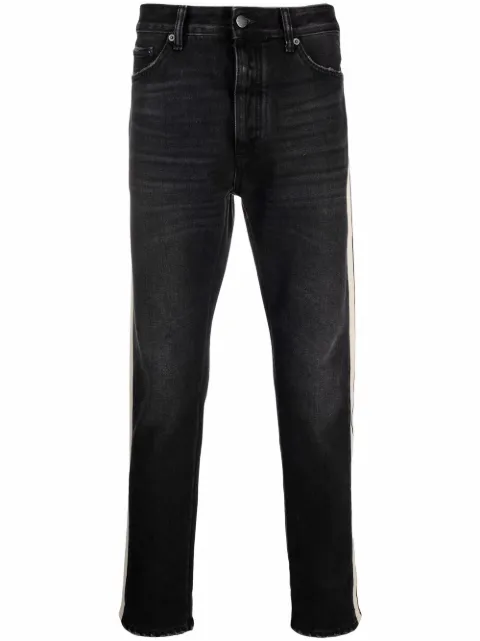 Palm Angels side striped slim-fit jeans Black PMYA028C99DEN0021001