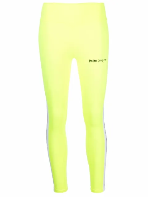 Palm Angels side-stripe logo leggings Yellow PWVG001F21FAB0016510