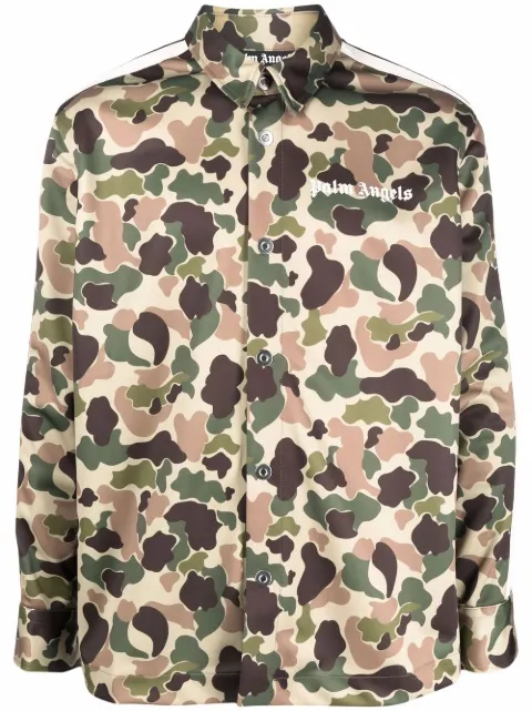 Palm Angels camouflage-print track shirt Green PMGA104F21FAB0055601