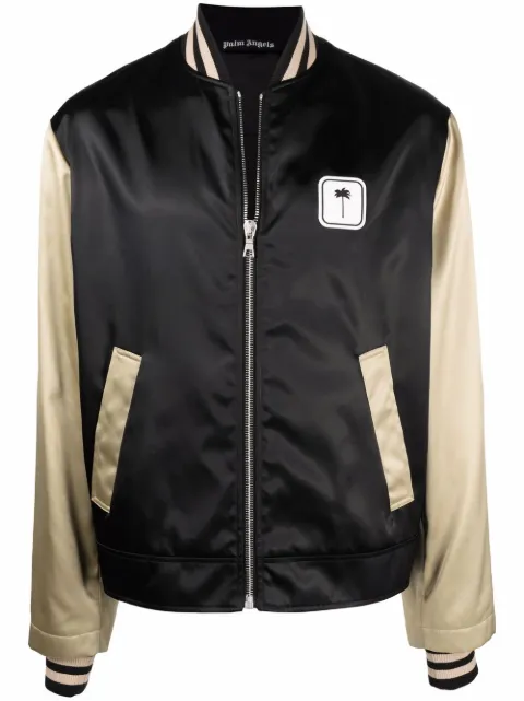 Palm Angels PXP colour-block bomber jacket Black PMEA118F21FAB0011001