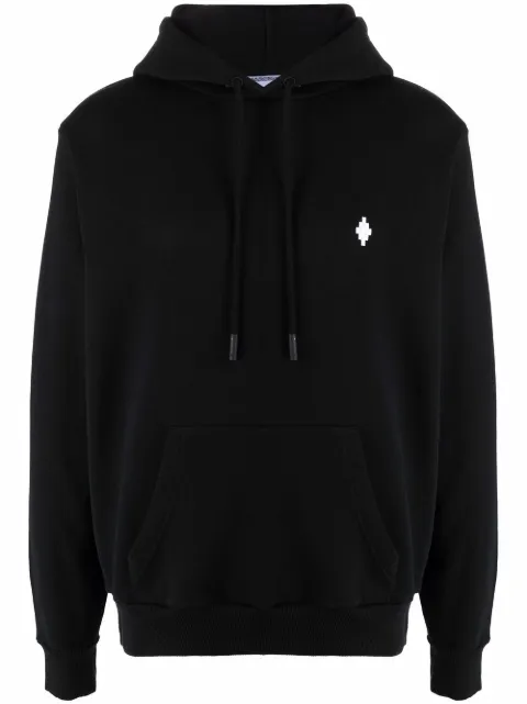 COUNTY OF MILAN embroidered cross logo hoodie Black CMBB007F21FLE0061001