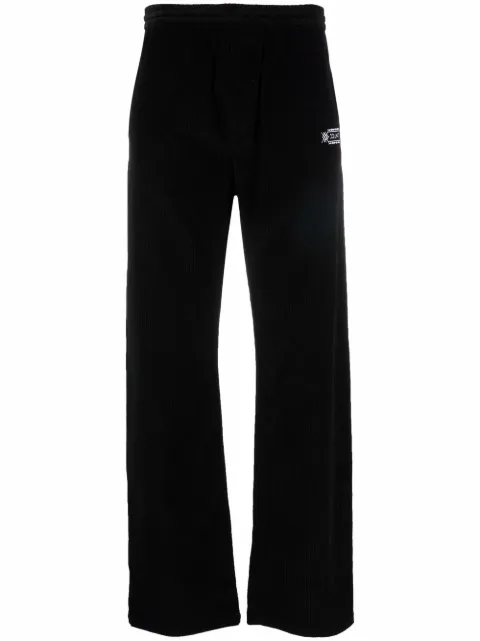 COUNTY OF MILAN Folk corduroy trousers Black CMCA152F21FAB0011001