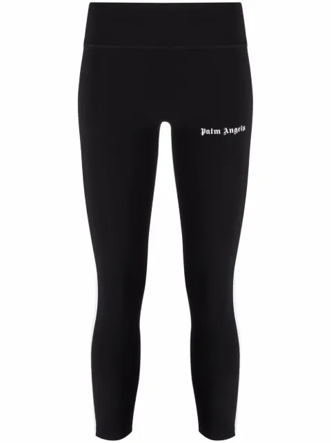 Palm Angels logo-print high-rise leggings Black PWVG001S21FAB002