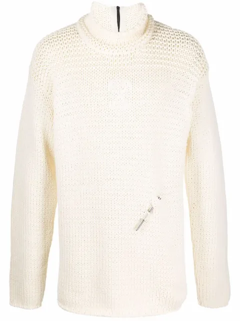 Off-White nail detail high-neck jumper Neutrals OMHA122F21KNI0016161