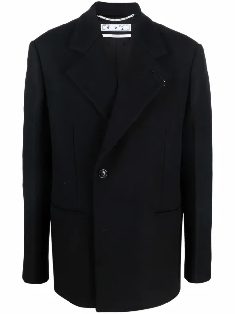 Off-White double-breasted short coat Black OMER034F21FAB0011000
