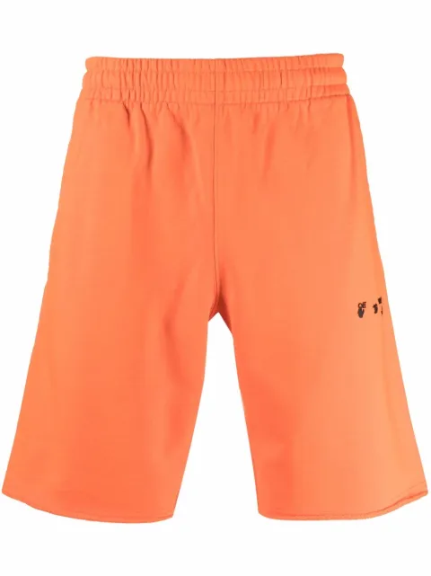 Off-White logo-print track shorts Orange OMCI006F21FLE0022010