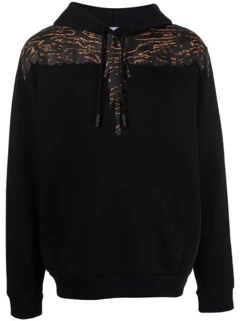 COUNTY OF MILAN Camouflage Wings print hoodie Black CMBB007F21FLE0021056