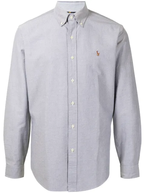 Polo Ralph Lauren embroidered-motif long-sleeve shirt Grey 710795462005